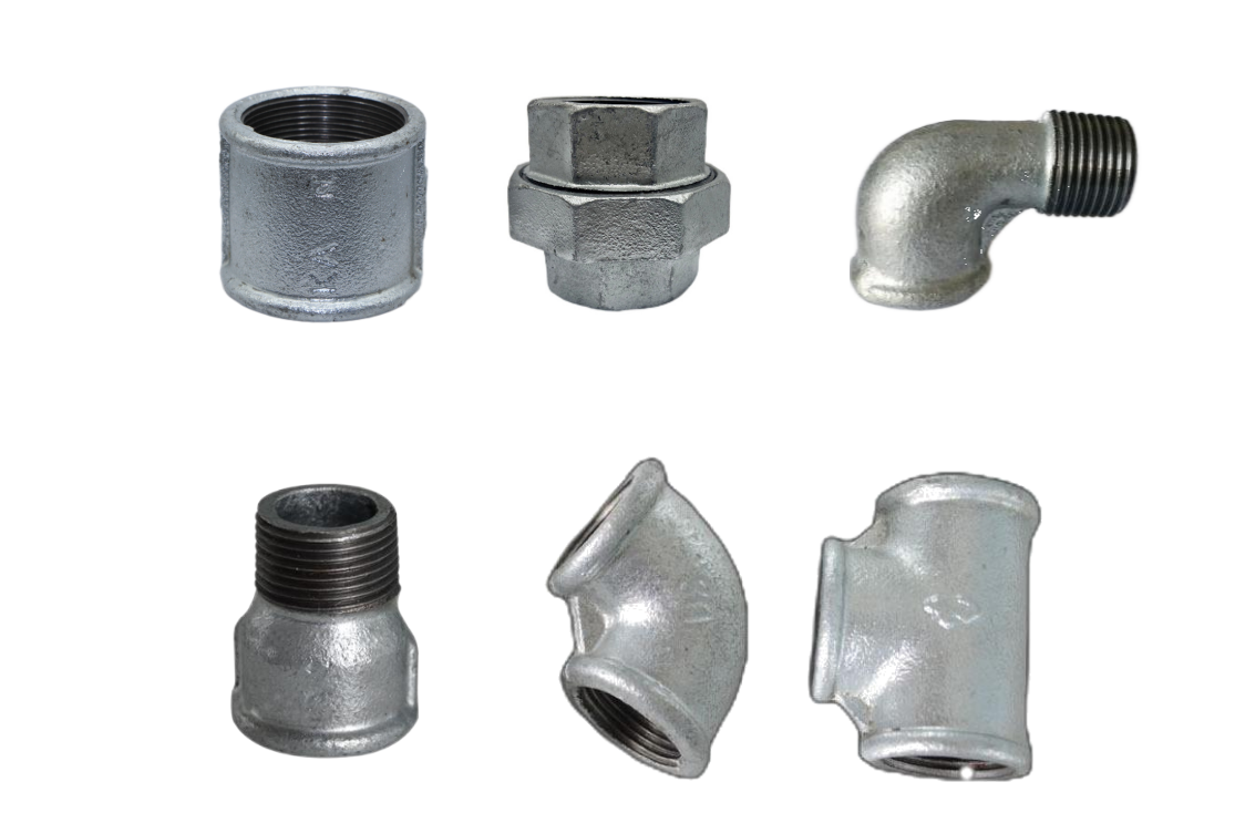 Hot-dip galvanized malleable steel pipe fittings