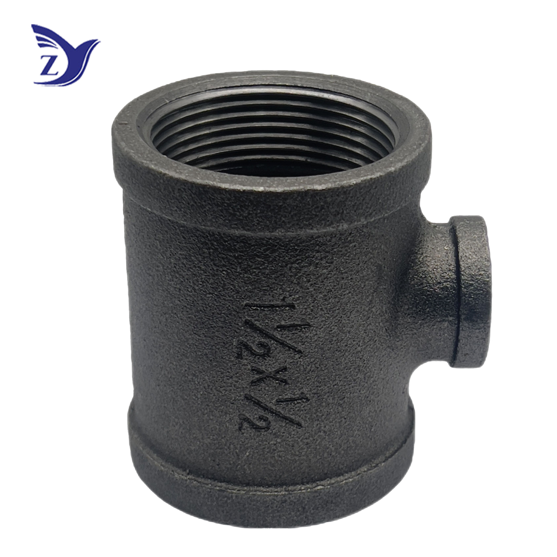 BSpt black reducing tee with square edges (Fig.130R)