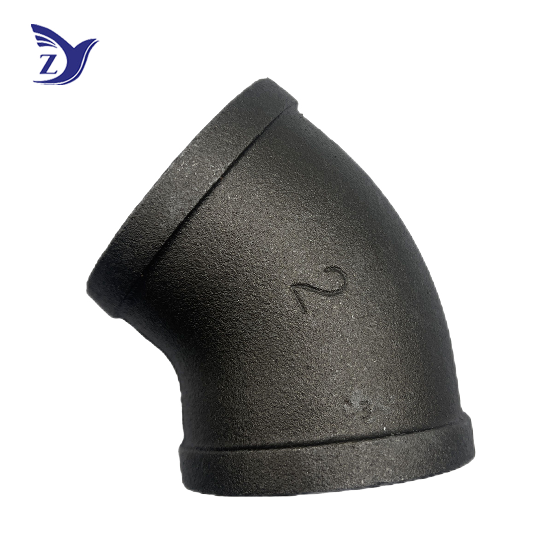 NPT square-edge black 45-degree elbow