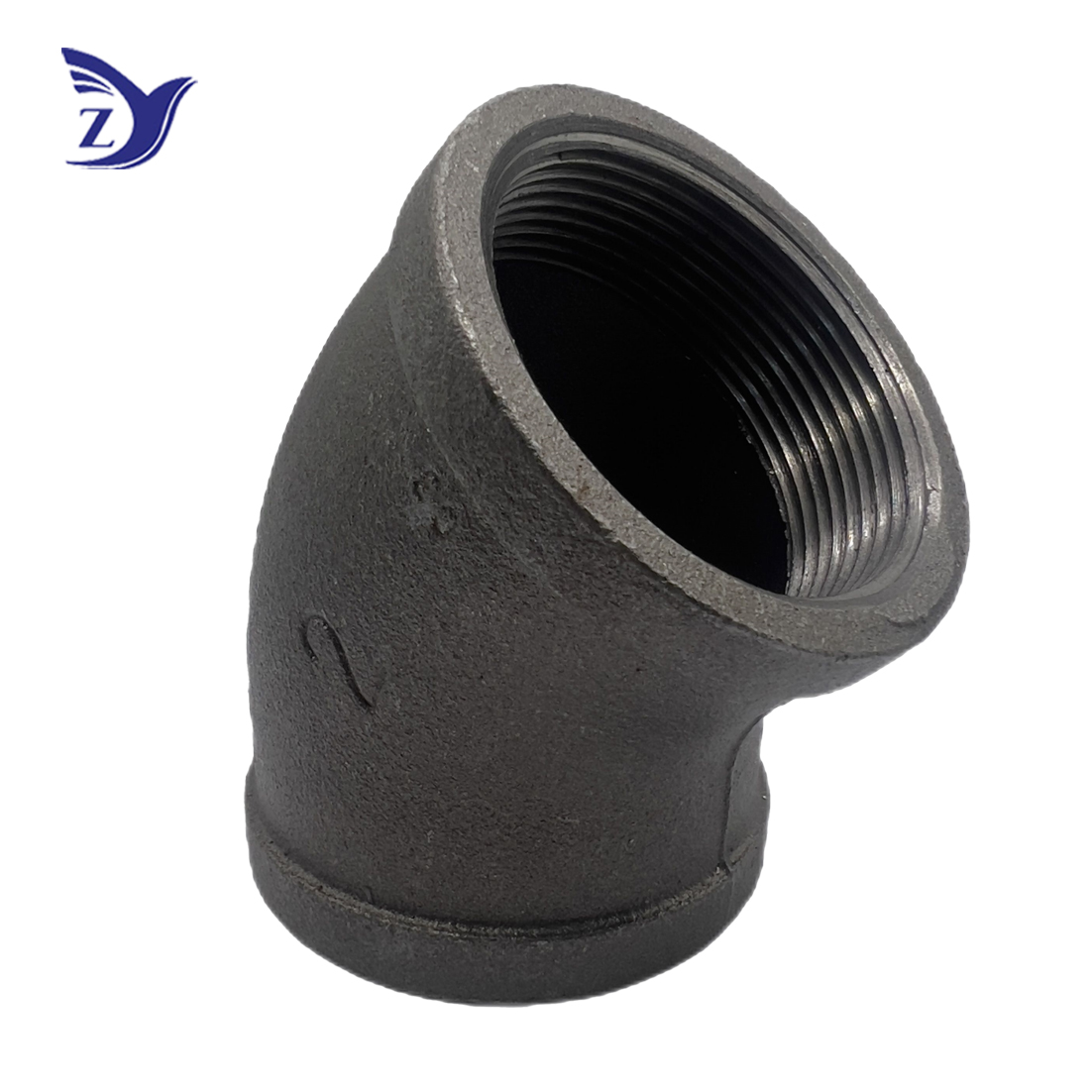 NPT square-edge black 45-degree elbow
