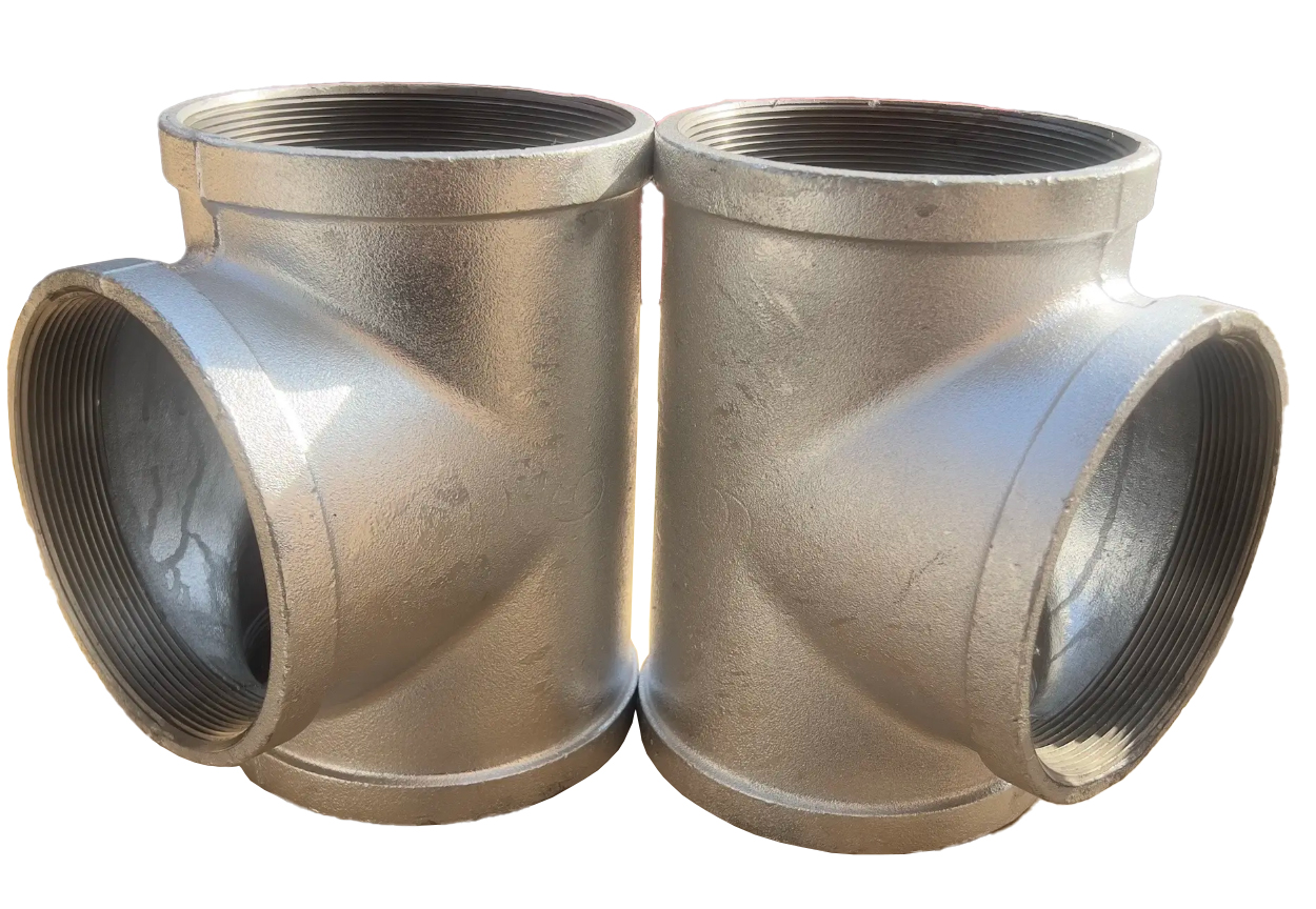 What is the difference between BSPT and NPT in malleable iron pipe fittings?