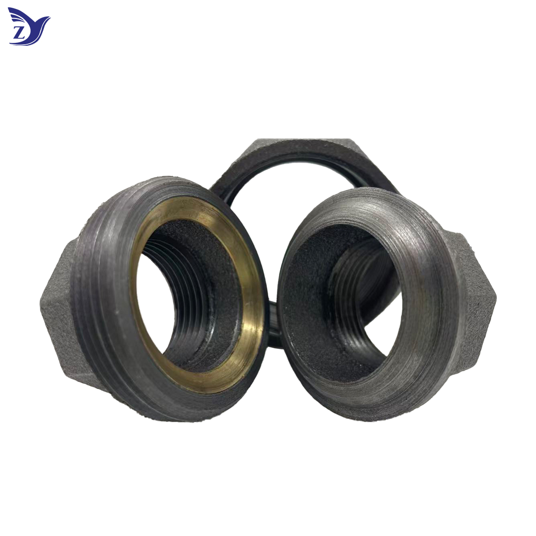 NPT black malleable iron tapered copper seat union