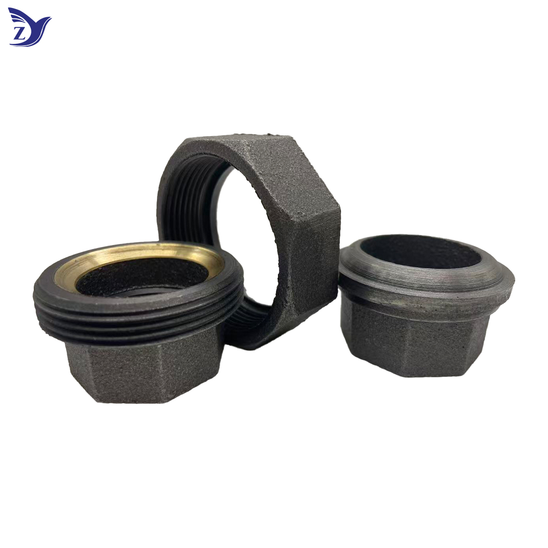 NPT black malleable iron tapered copper seat union