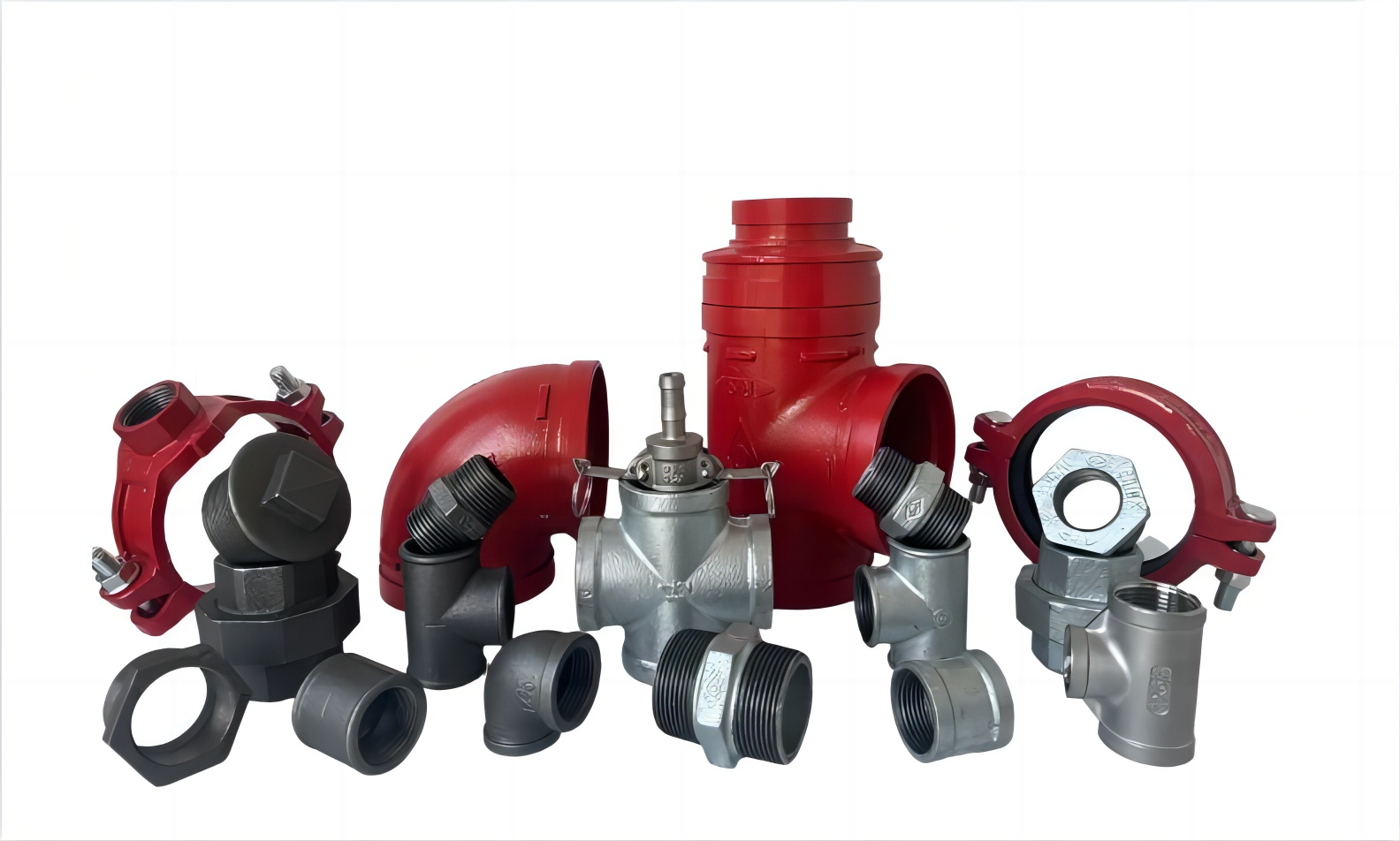 What materials and connection methods are generally used for fire protection pipes?