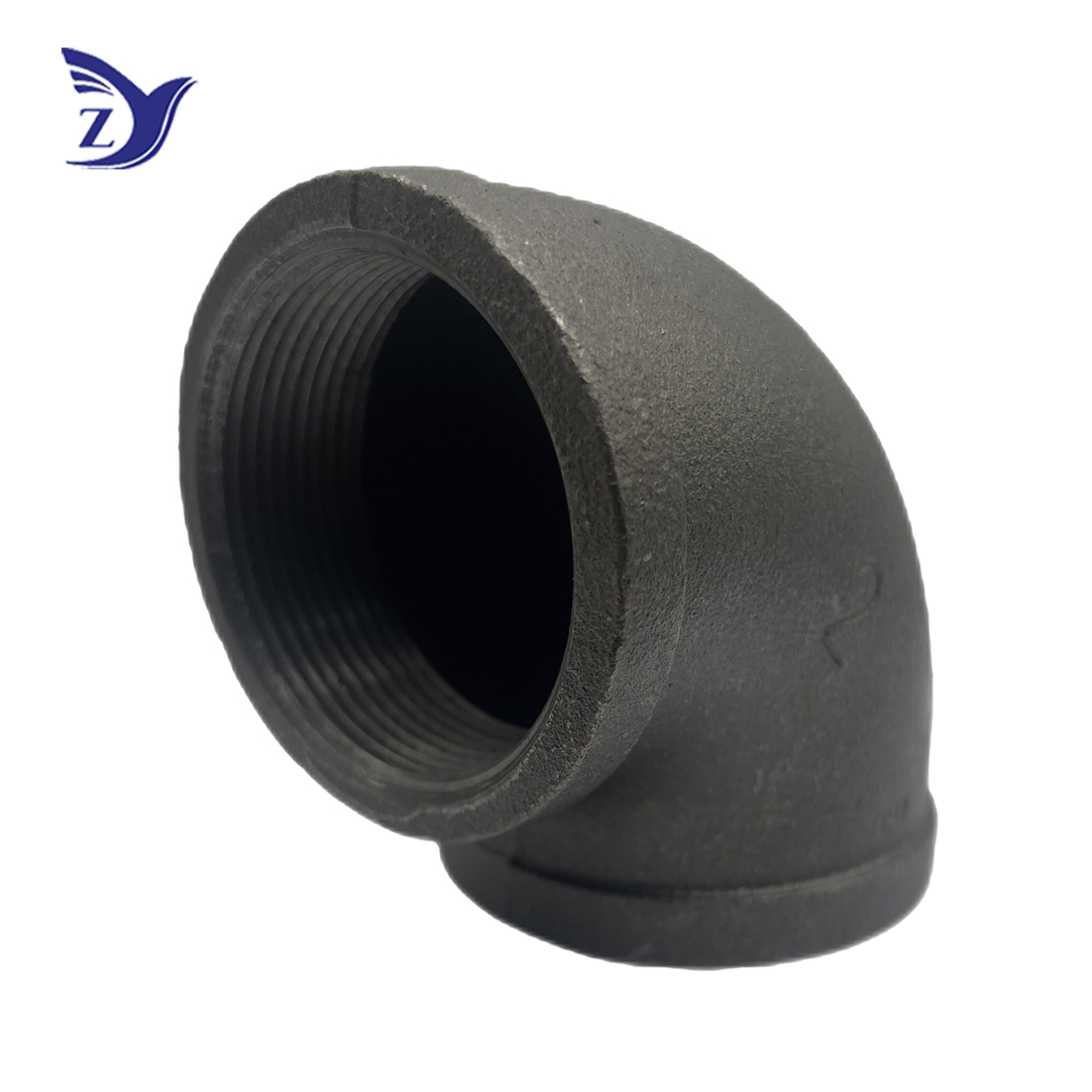 BSPT square-edged black fitting 90-degree elbow