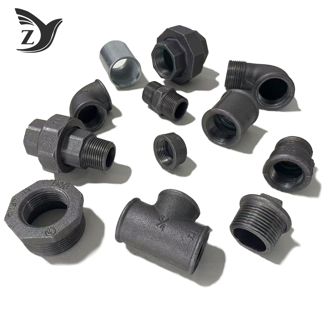Black Pipe Fittings round edges
