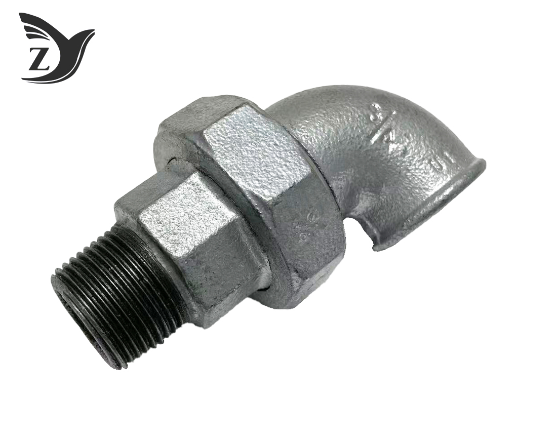 NPT/BSPT Hot-Dip Galvanized 90° Male-Female Elbow Union