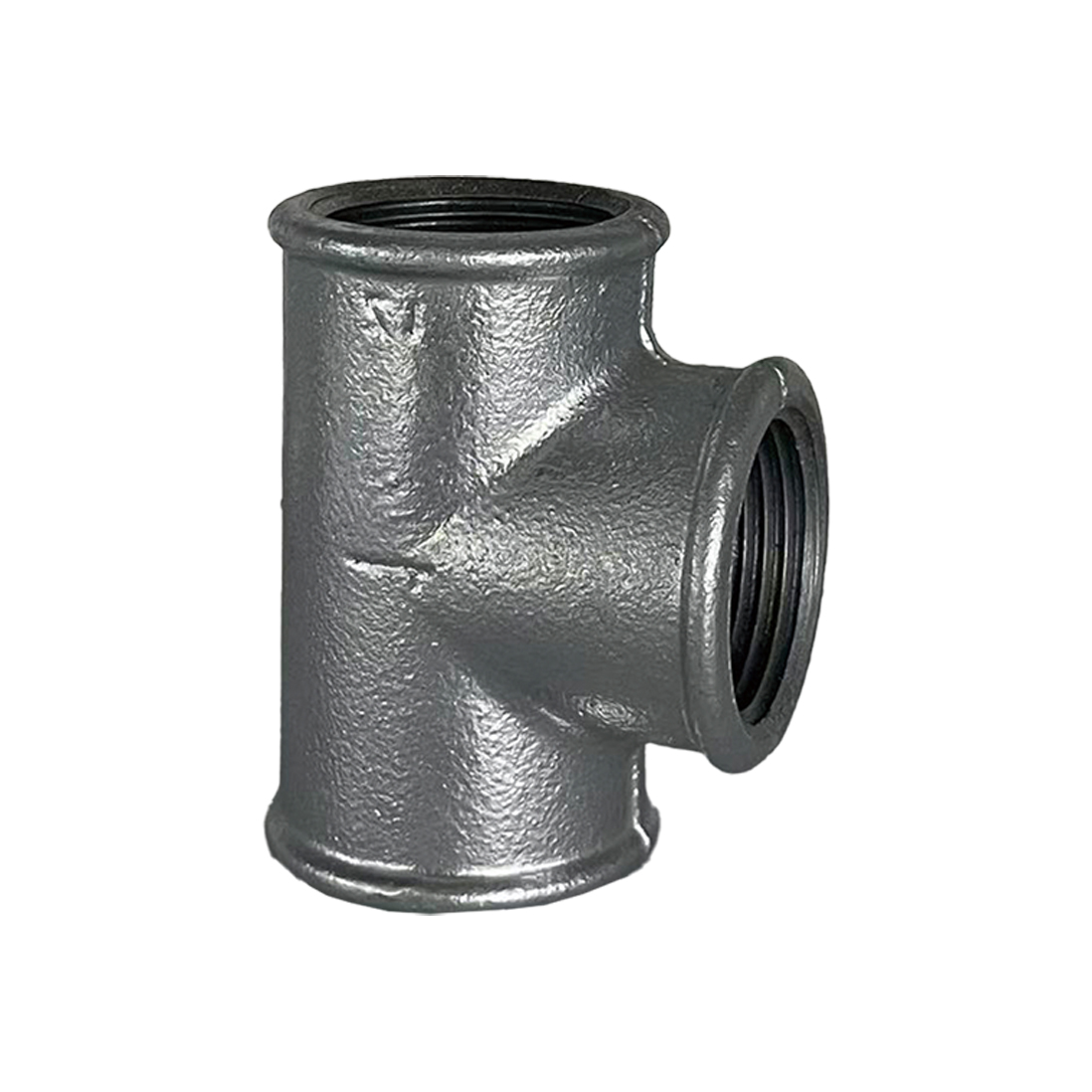 BSPT/NPT Hot-dip Galvanized Round-edge Tee Malleable Iron Pipe Fitting
