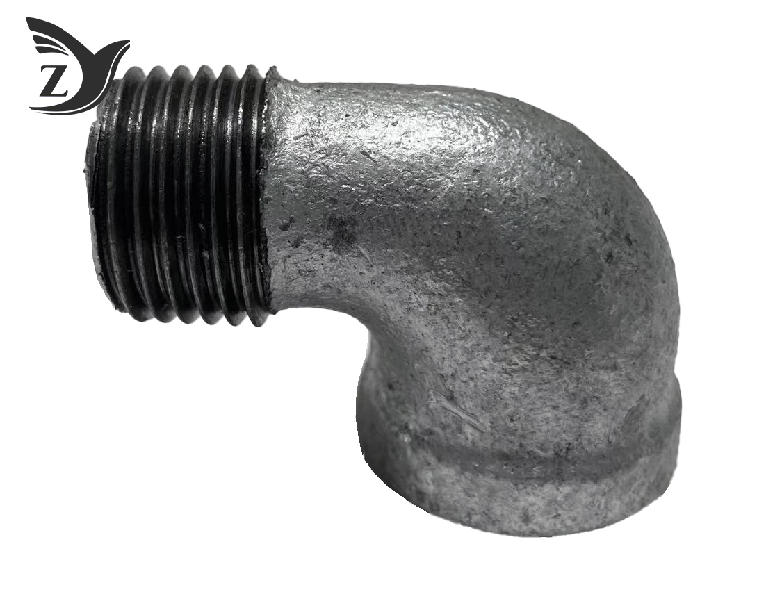 Hot Dip Galleable Iron 90° Elbow NPT/BSPT Male Female Threaded Pipe Fitting
