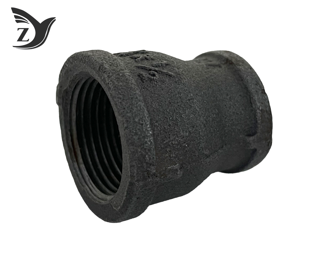 NPT/BSPT black square edge reducing coupling