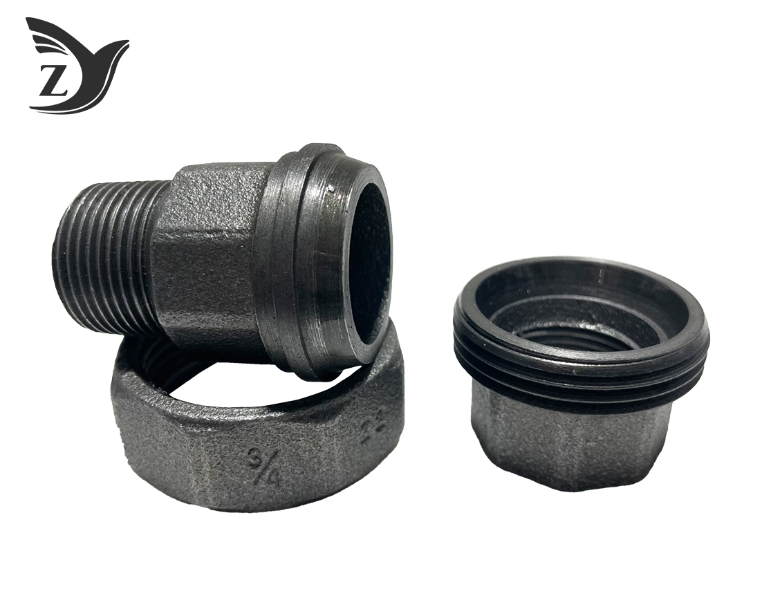 Black 341 BSPT/NPT Thread Malleable Iron Union