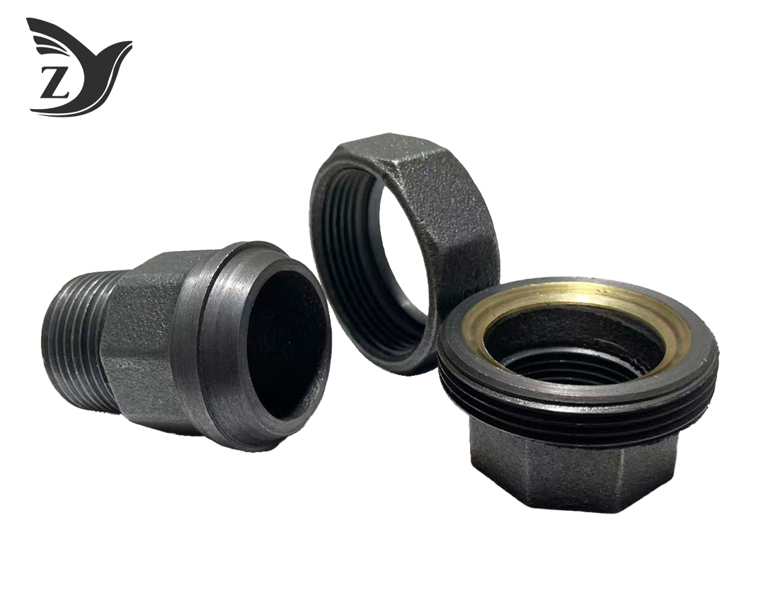 Black 343 BSPT/NPT Thread Malleable Iron Union