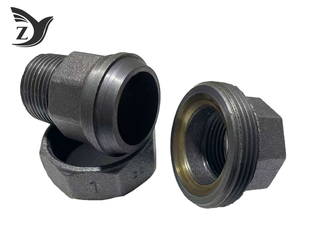 Black 343 BSPT/NPT Thread Malleable Iron Union