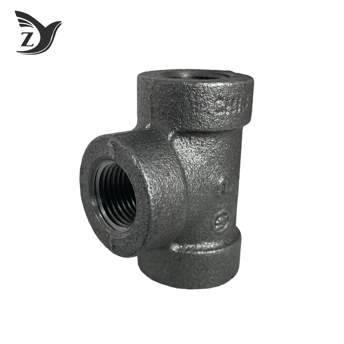 Class 300 Black Malleable Iron Tee Pipe Fitting NPT/BSPT Thread