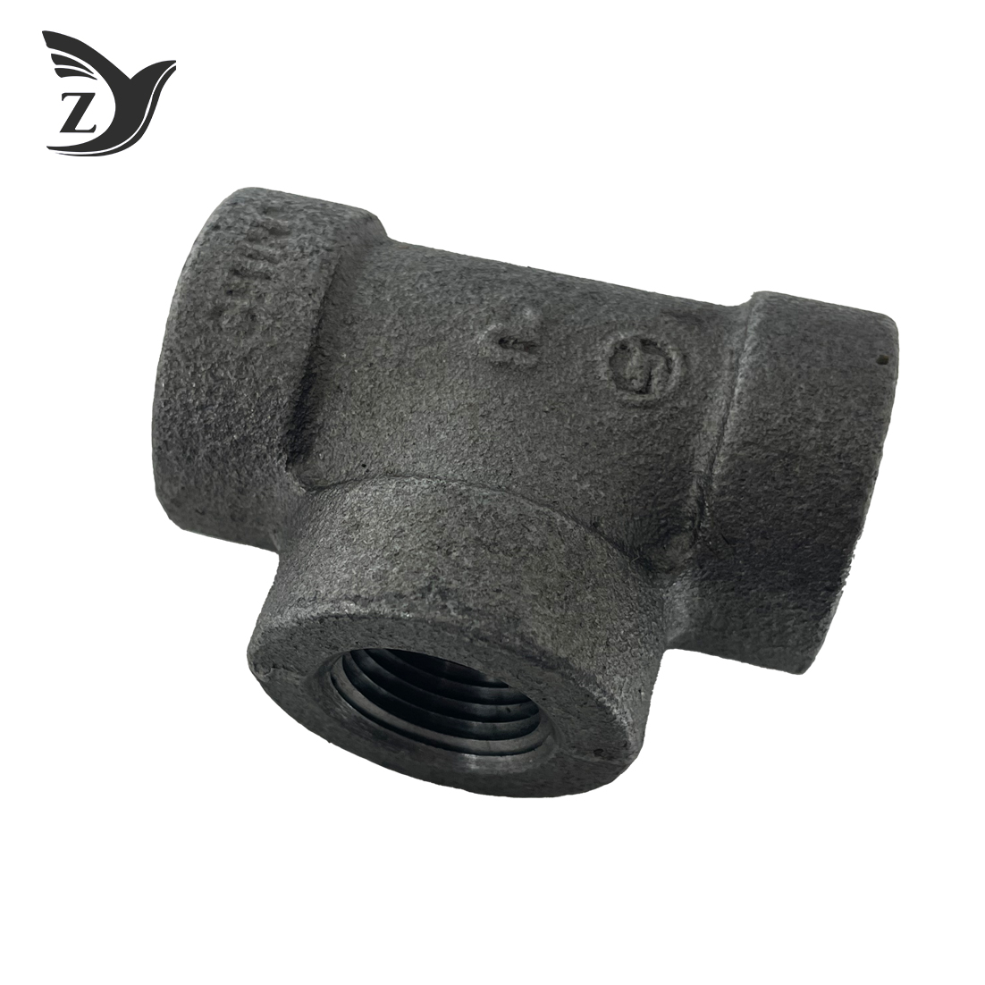 Class 300 Black Malleable Iron Tee Pipe Fitting NPT/BSPT Thread